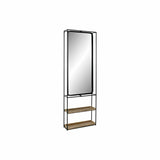 Wall mirror DKD Home Decor Black Natural Wood Metal Mirror 60 x 17 x 183 cm-1