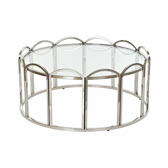 Side table DKD Home Decor Crystal Silver Metal (100 x 100 x 45 cm)-0