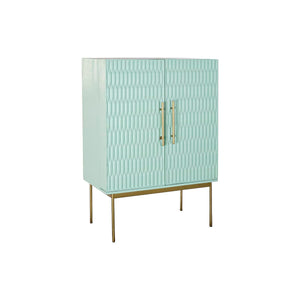 Sideboard DKD Home Decor Bottle rack Metal Wood Turquoise (90 x 48 x 130 cm)-0