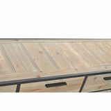 Sideboard DKD Home Decor Fir Natural Black Metal (160 x 42 x 85 cm)-3