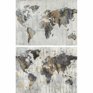 Painting DKD Home Decor World Map (120 x 4 x 90 cm) (2 Units)-0