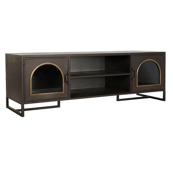 TV furniture DKD Home Decor Black Crystal Metal (150 x 50 x 45 cm)-0