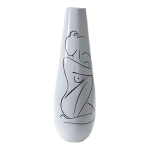 Vase DKD Home Decor Abstract White Resin Modern (31.5 x 31.5 x 95.5 cm)-0