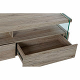 TV furniture DKD Home Decor Natural Tempered Glass MDF Wood 140 x 40 x 47 cm-5