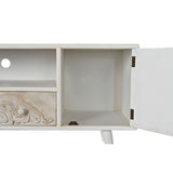 TV furniture DKD Home Decor 136 x 40,5 x 52 cm Fir Beige White MDF Wood-4