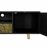 Sideboard DKD Home Decor Black Fir Metal MDF Green-3