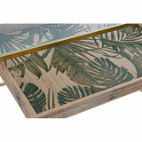 Set of 2 tables DKD Home Decor Golden Natural Wood Metal Crystal 90 x 60 x 45 cm-1