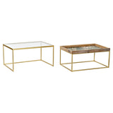 Set of 2 tables DKD Home Decor Golden Natural Wood Metal Crystal 90 x 60 x 45 cm-4