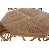Table set with chairs DKD Home Decor Teak (120 x 120 x 75 cm) (7 pcs)