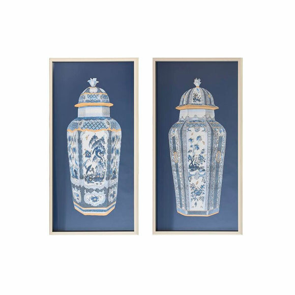 Painting DKD Home Decor Vase Oriental (53,5 x 3 x 103,8 cm) (2 Units)-0