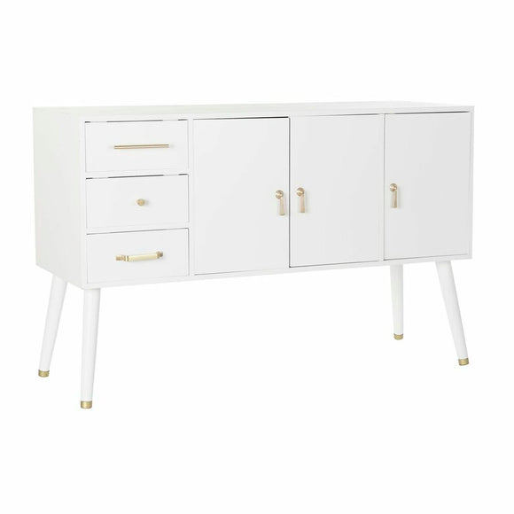 Sideboard DKD Home Decor   White Cream Natural Metal Paolownia wood 120 x 40 x 78,5 cm-0