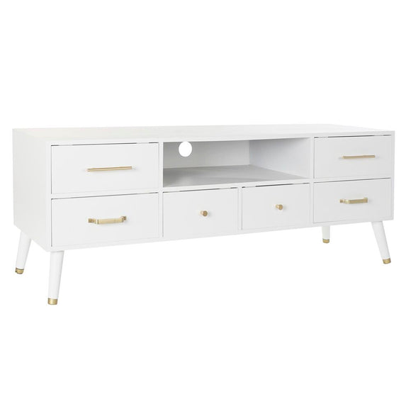 TV furniture DKD Home Decor White Metal MDF (140 x 52 x 40 cm)-0