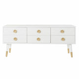 TV furniture DKD Home Decor White Golden Fir MDF Wood 120 x 42 x 54 cm-3