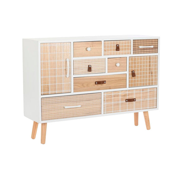 Sideboard DKD Home Decor White Natural Paolownia wood 95 x 26 x 67,5 cm-0