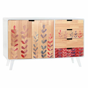 Sideboard DKD Home Decor   Natural Rubber wood White Maroon 120 x 30 x 75 cm-0