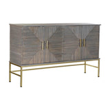 Sideboard DKD Home Decor Grey Golden Brass Mango wood (152 x 42 x 91 cm)-0