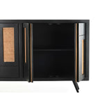 Sideboard DKD Home Decor Black Rattan Mango wood (160 x 40 x 90 cm)-5