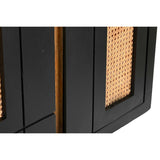 Sideboard DKD Home Decor Black Rattan Mango wood (160 x 40 x 90 cm)-3