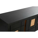 TV furniture DKD Home Decor Black Rattan Mango wood (145,5 x 40,5 x 60 cm)-8