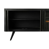 TV furniture DKD Home Decor Black Rattan Mango wood (145,5 x 40,5 x 60 cm)-6