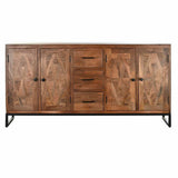 Sideboard DKD Home Decor   Light brown Brown Black Metal Teak 175 x 40 x 90 cm-2