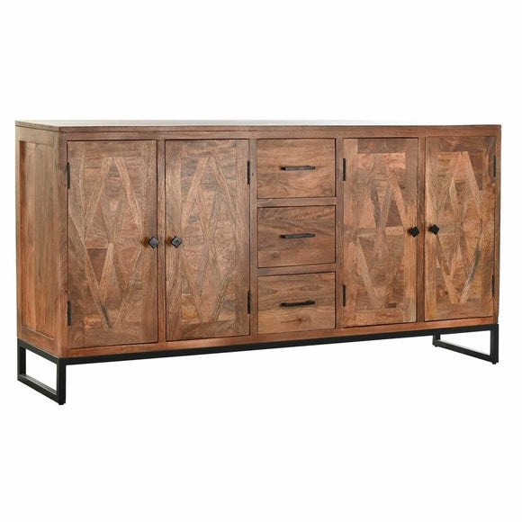 Sideboard DKD Home Decor   Light brown Brown Black Metal Teak 175 x 40 x 90 cm-0