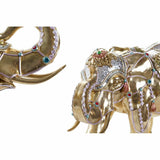 Decorative Figure DKD Home Decor Elephant Golden Resin Multicolour (45,5 x 20 x 35 cm) (2 Units)-2