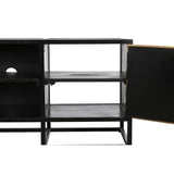 TV furniture DKD Home Decor Black Metal Wood (120 x 37 x 50 cm)-5