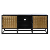 TV furniture DKD Home Decor Black Metal Wood (120 x 37 x 50 cm)-6