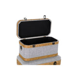 Set of Chests DKD Home Decor 60 x 36 x 34 cm Natural Grey Wood-1