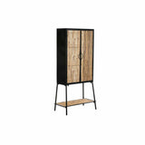 Sideboard DKD Home Decor   Black Natural Metal Rattan 65 x 35 x 130,5 cm-0