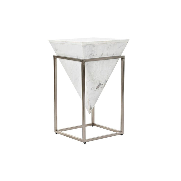 Side table DKD Home Decor White Silver Metal Marble 36 x 36 x 60 cm-0