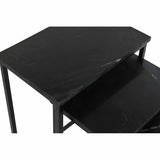 Set of 3 small tables DKD Home Decor 40 x 26 x 65 cm Black Metal Marble-1