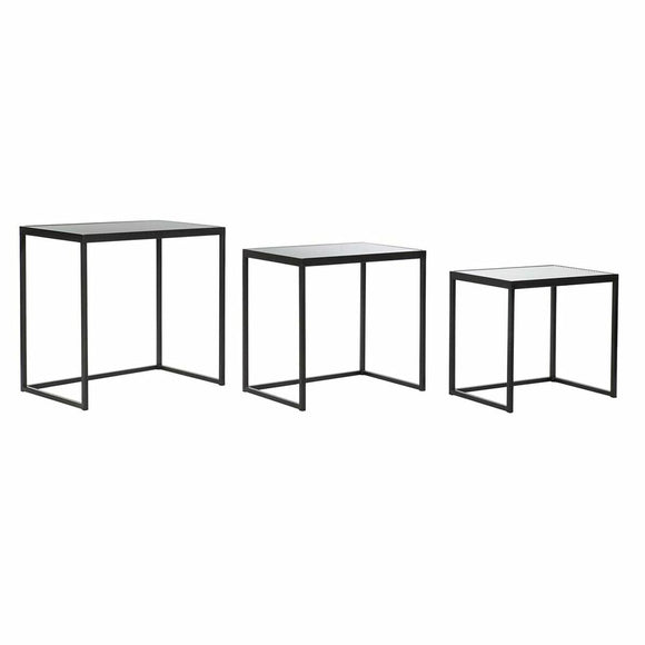 Set of 3 small tables DKD Home Decor Black 58 x 36,5 x 53,5 cm-0