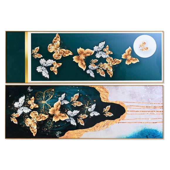 Painting DKD Home Decor 180 x 3 x 60 cm Butterflies (2 Units)-0