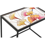 Set of 3 tables DKD Home Decor Crystal Black Metal Yellow (60 x 40 x 50 cm)-2