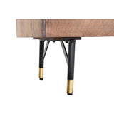 TV furniture DKD Home Decor Dark brown Metal Mango wood (130 x 45 x 60 cm)-2