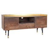 TV furniture DKD Home Decor Dark brown Metal Mango wood (130 x 45 x 60 cm)-0