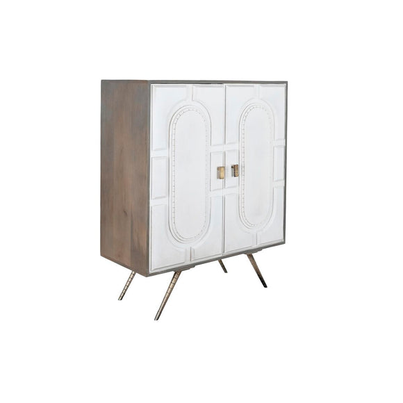 Sideboard DKD Home Decor Grey Golden White Brass Mango wood (93 x 41 x 114 cm)-0