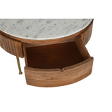 Centre Table DKD Home Decor Marble Mango wood (85 x 85 x 45 cm)