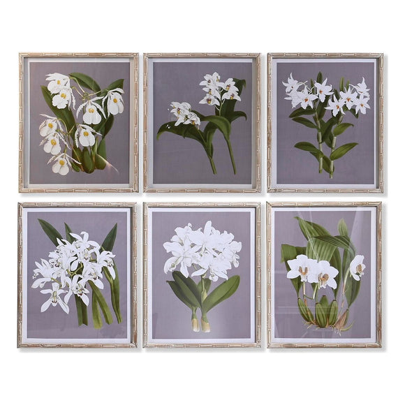 Painting DKD Home Decor Fir Crystal Flowers (50 x 60 x 2,8 cm) (6 Units)-0