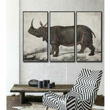 Painting DKD Home Decor Colonial Rhinoceros (180 x 4 x 120 cm)-1