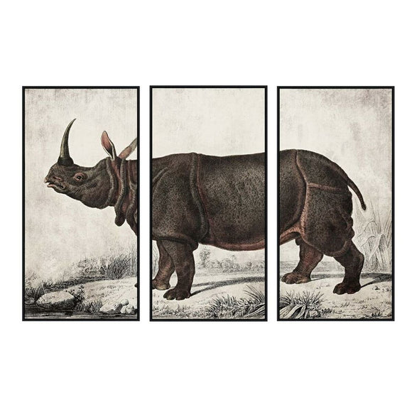 Painting DKD Home Decor Colonial Rhinoceros (180 x 4 x 120 cm)-0