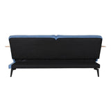 Sofabed DKD Home Decor Black Blue Metal Brown Polyester Eucalyptus wood (203 x 87 x 81 cm)-3