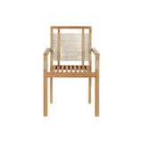 Table set with 4 chairs DKD Home Decor 100 x 100 x 76 cm Teak Rope-9