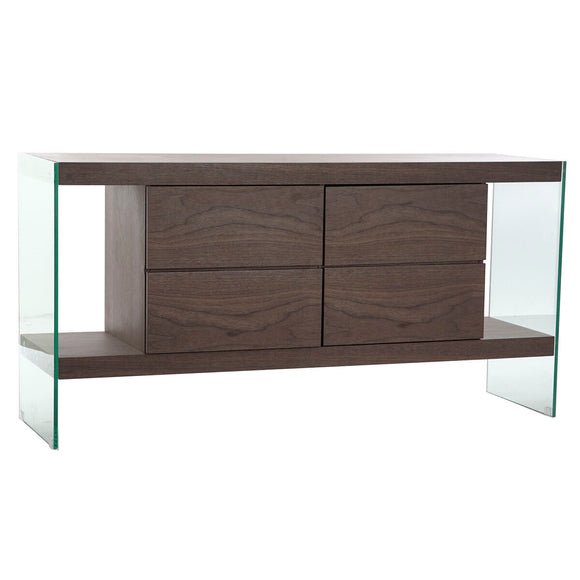 Sideboard DKD Home Decor Crystal Brown Transparent Walnut 160 x 45 x 80 cm MDF Wood-0