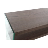 Side table DKD Home Decor Crystal Brown Transparent Walnut 160 x 45 x 80 cm MDF Wood-1