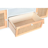 TV furniture DKD Home Decor 120 x 30 x 50 cm White Rattan Paolownia wood-3