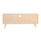 TV furniture DKD Home Decor 120 x 30 x 50 cm White Rattan Paolownia wood-5