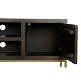 TV furniture DKD Home Decor 140 x 40 x 55 cm Black Metal Acacia-2